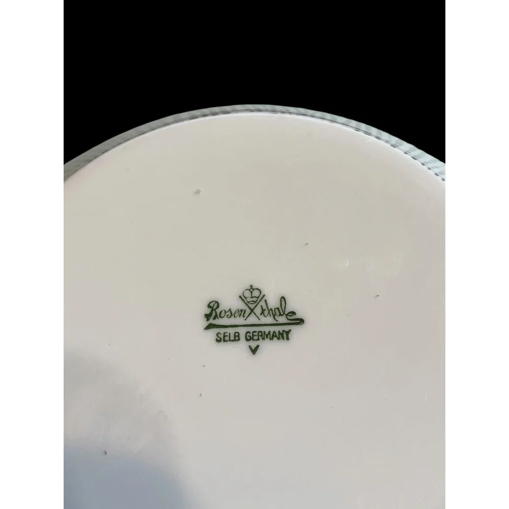Rosenthal Silk Velvet MCM Covered Vegetable Bowl Grey Grid‎ Pattern Tapered Lid